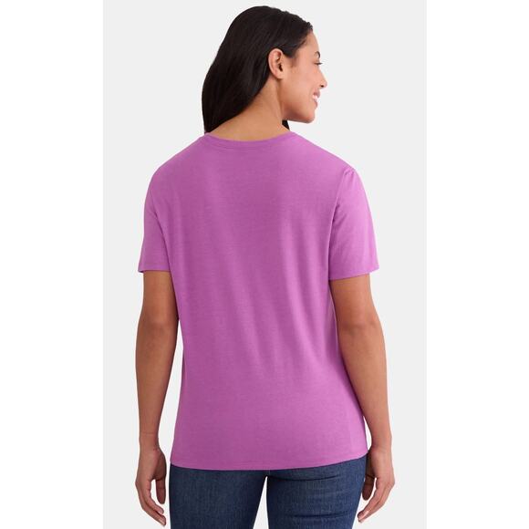 Time and Tru Women's Rolling Stones Only Rock and Roll Graphic Tee Small Violet - Picture 2 of 4